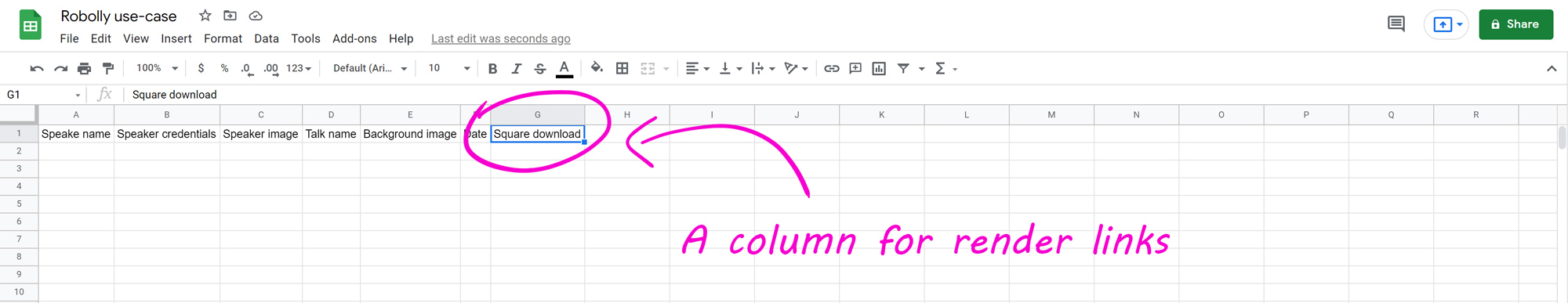 Prepare download column 
