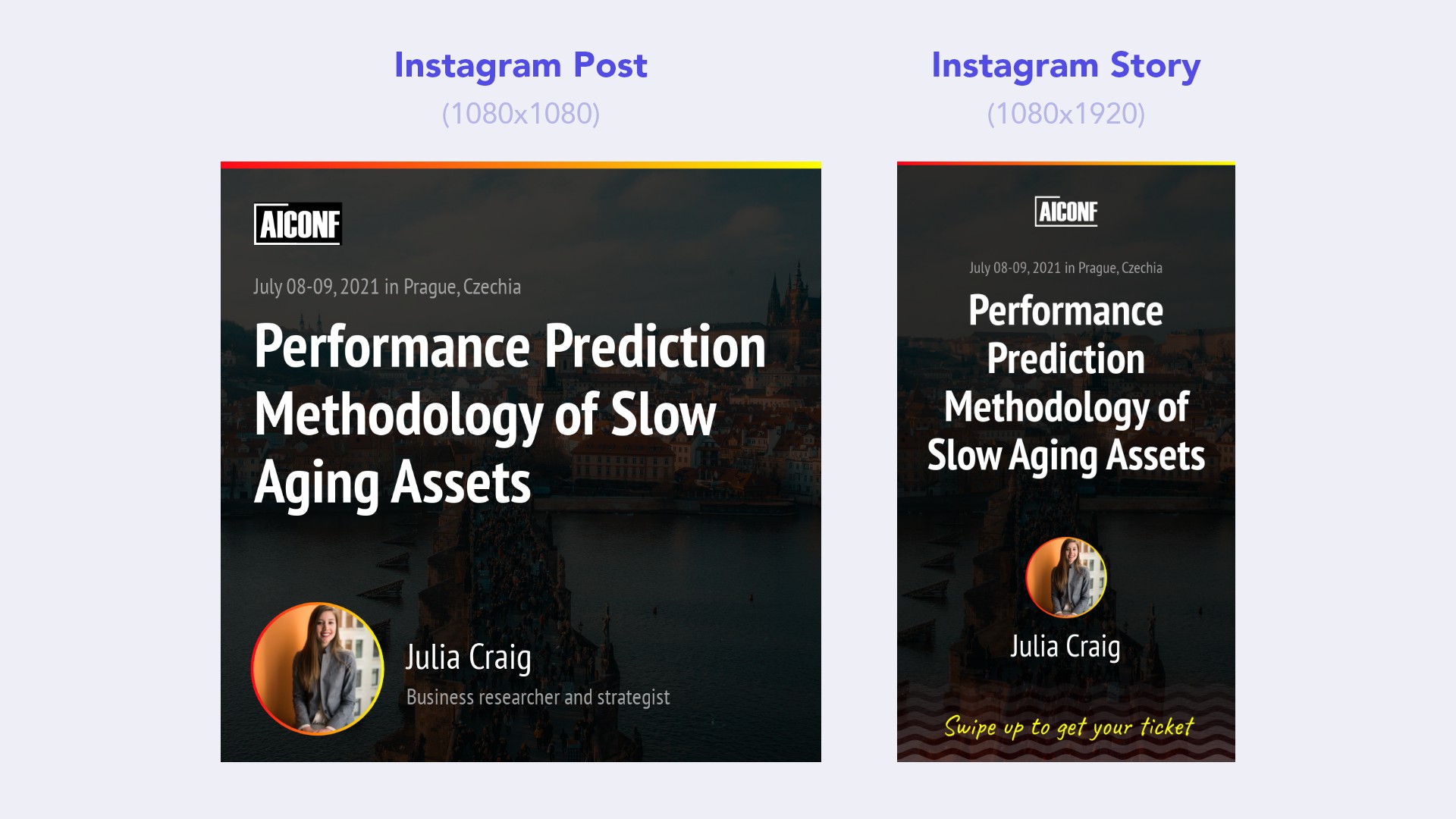 Two templates for Instagram Story and Instagram Post